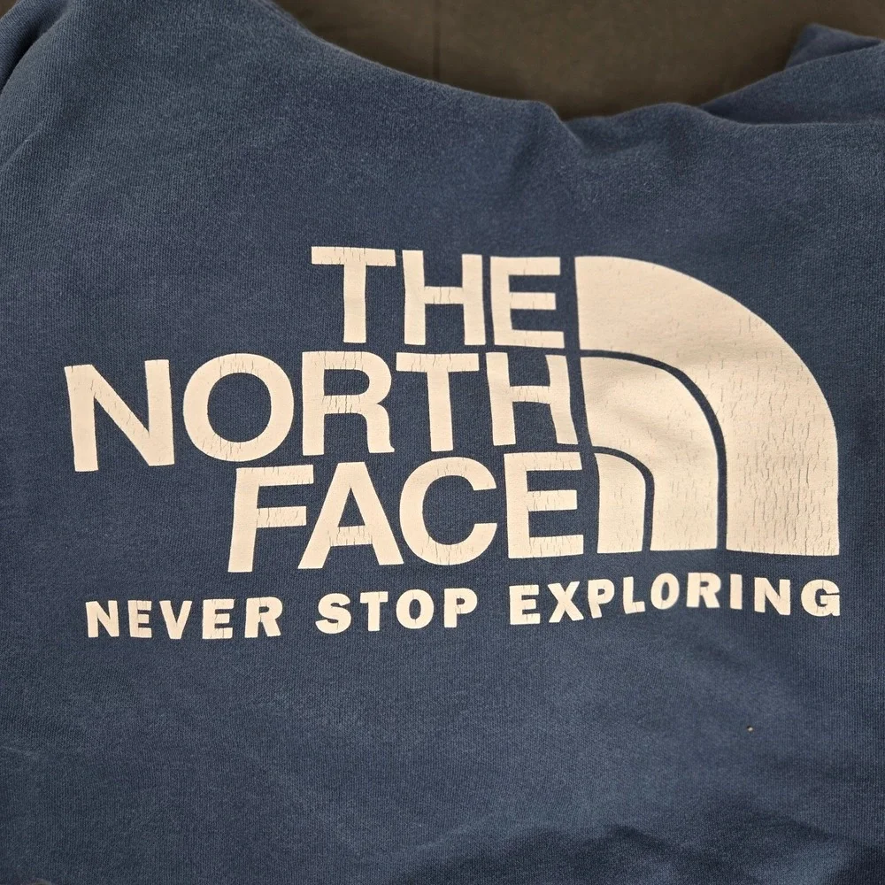 The North Face Hoodie Men's XL‎ Navy Never Stop Exploring Pullover Distressed